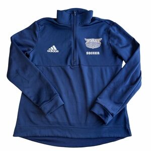 Boys Adidas Navy FAU Soccer Half-Zip Pullover